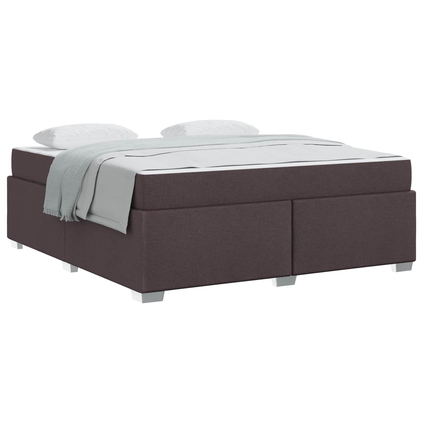 Cadre de lit avec matelas Marron foncé 180 x 200 cm tissu - XIOS