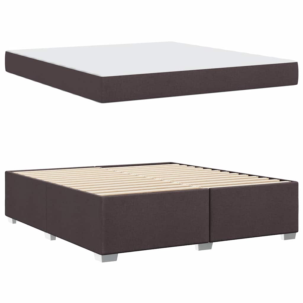 Cadre de lit avec matelas Marron foncé 180 x 200 cm tissu - XIOS
