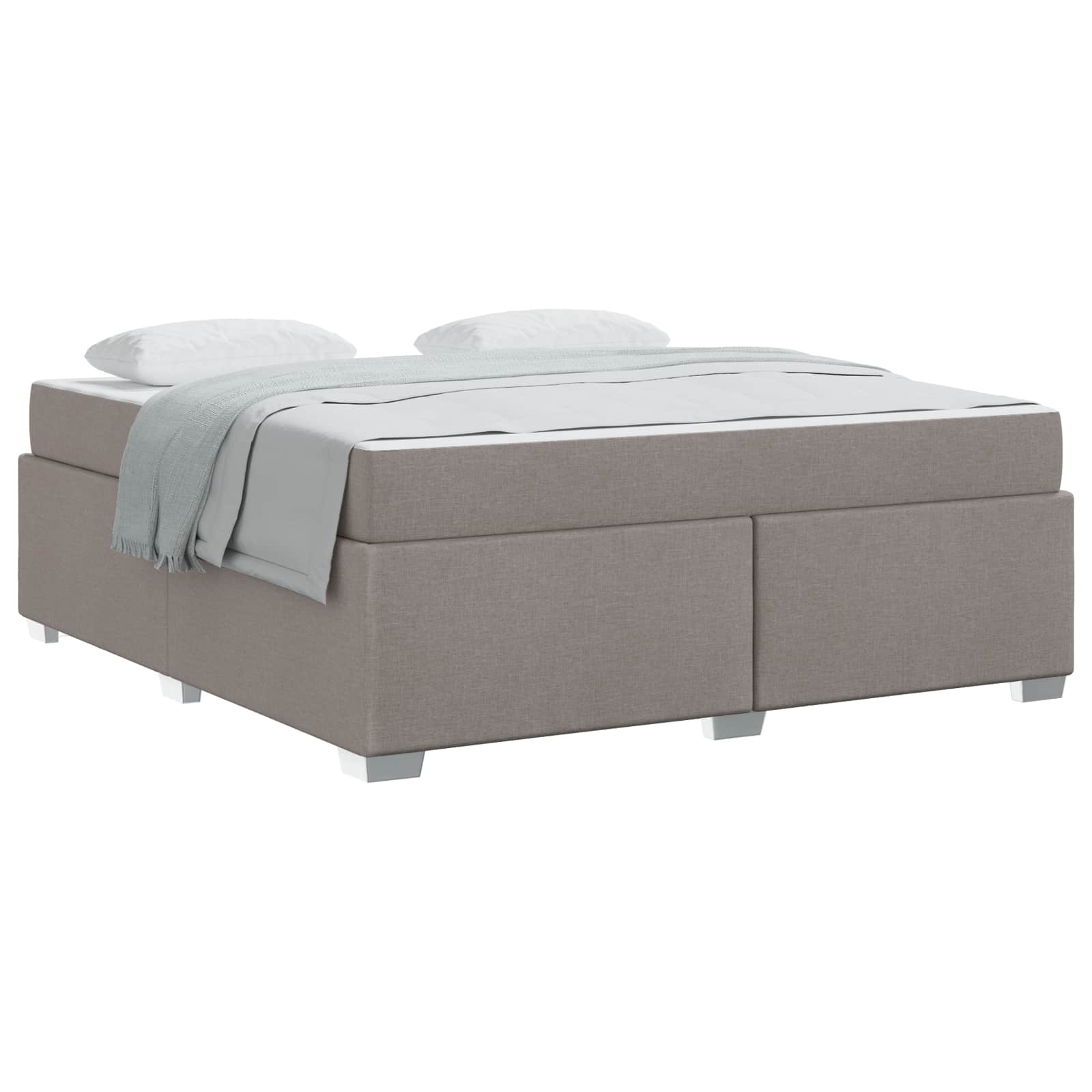 Cadre de lit avec matelas Taupe 180 x 200 cm tissu - XIOS