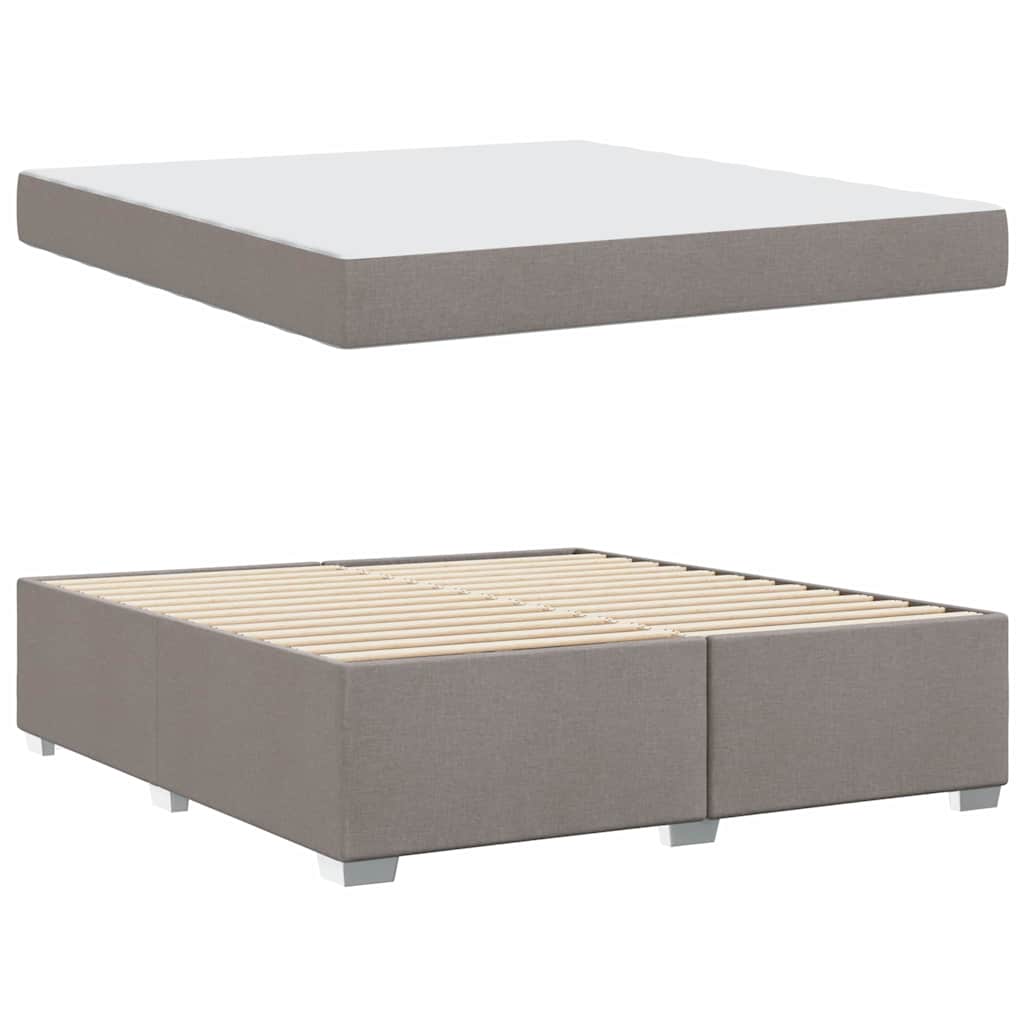 Cadre de lit avec matelas Taupe 180 x 200 cm tissu - XIOS