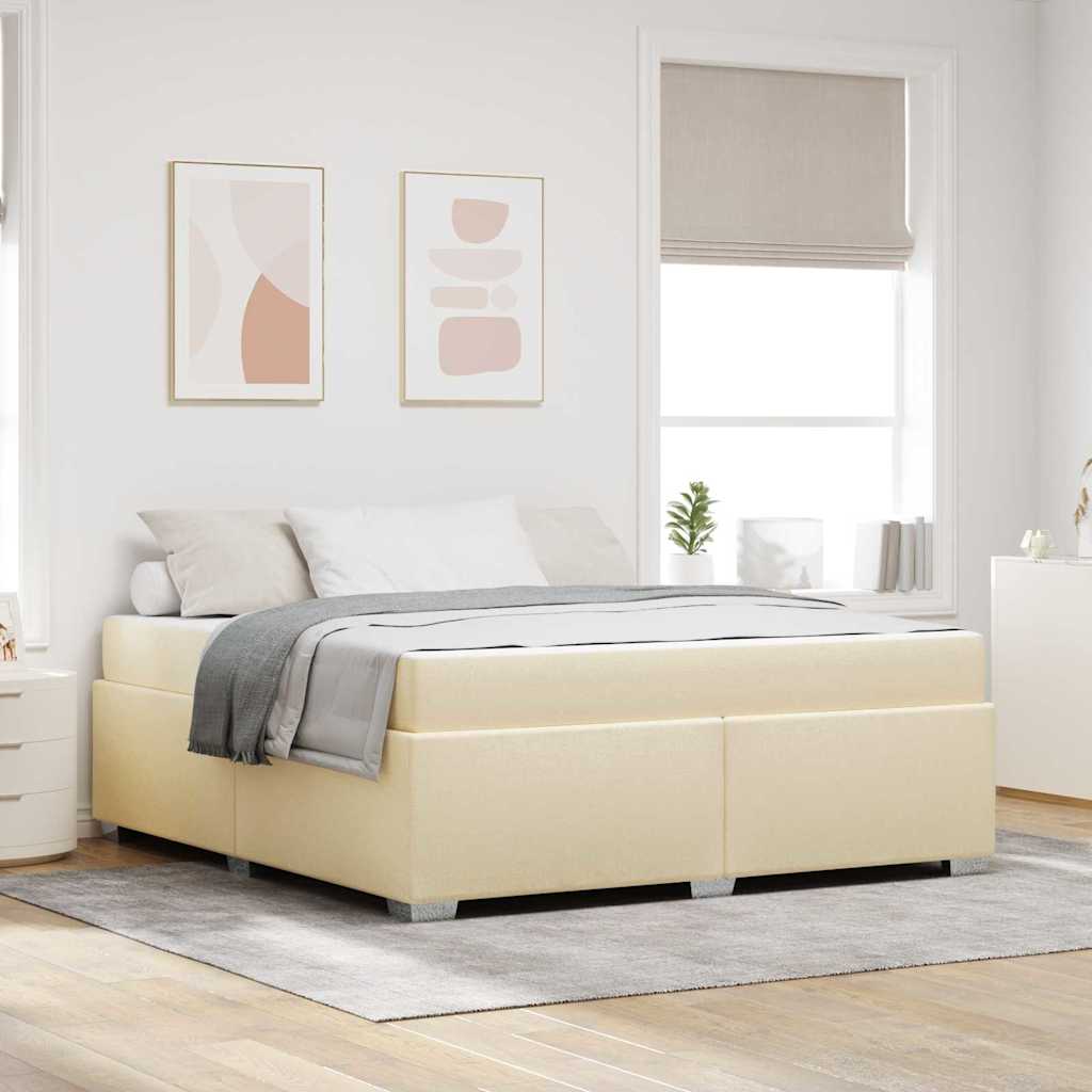 Cadre de lit avec matelas Crème 180 x 200 cm tissu - XIOS
