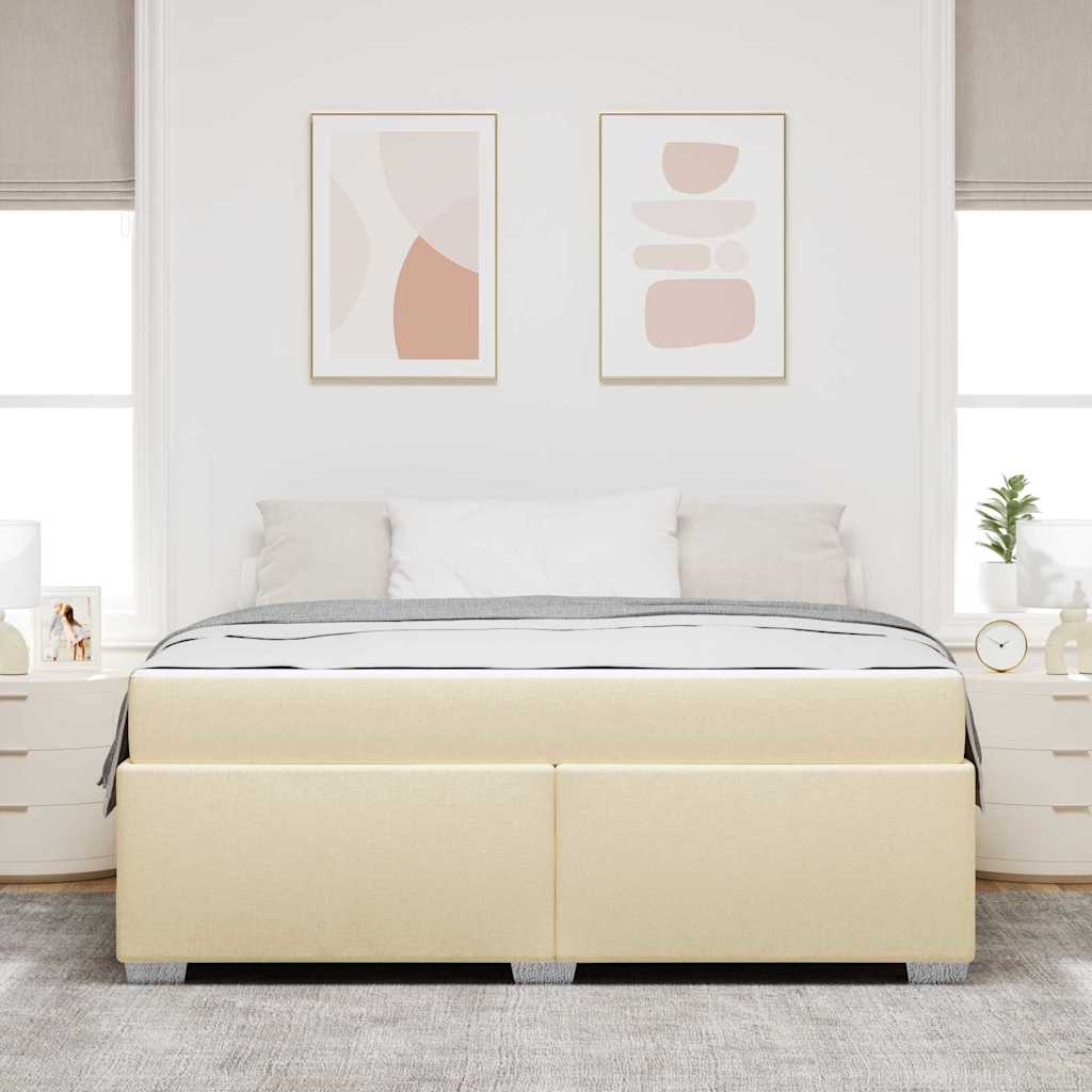 Cadre de lit avec matelas Crème 180 x 200 cm tissu - XIOS