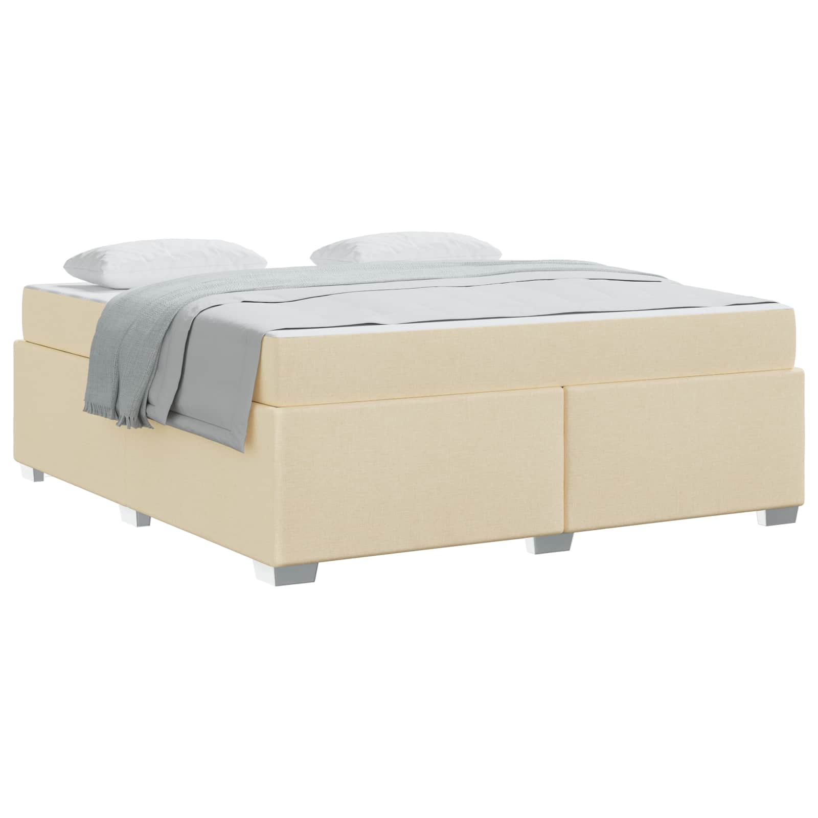 Cadre de lit avec matelas Crème 180 x 200 cm tissu - XIOS