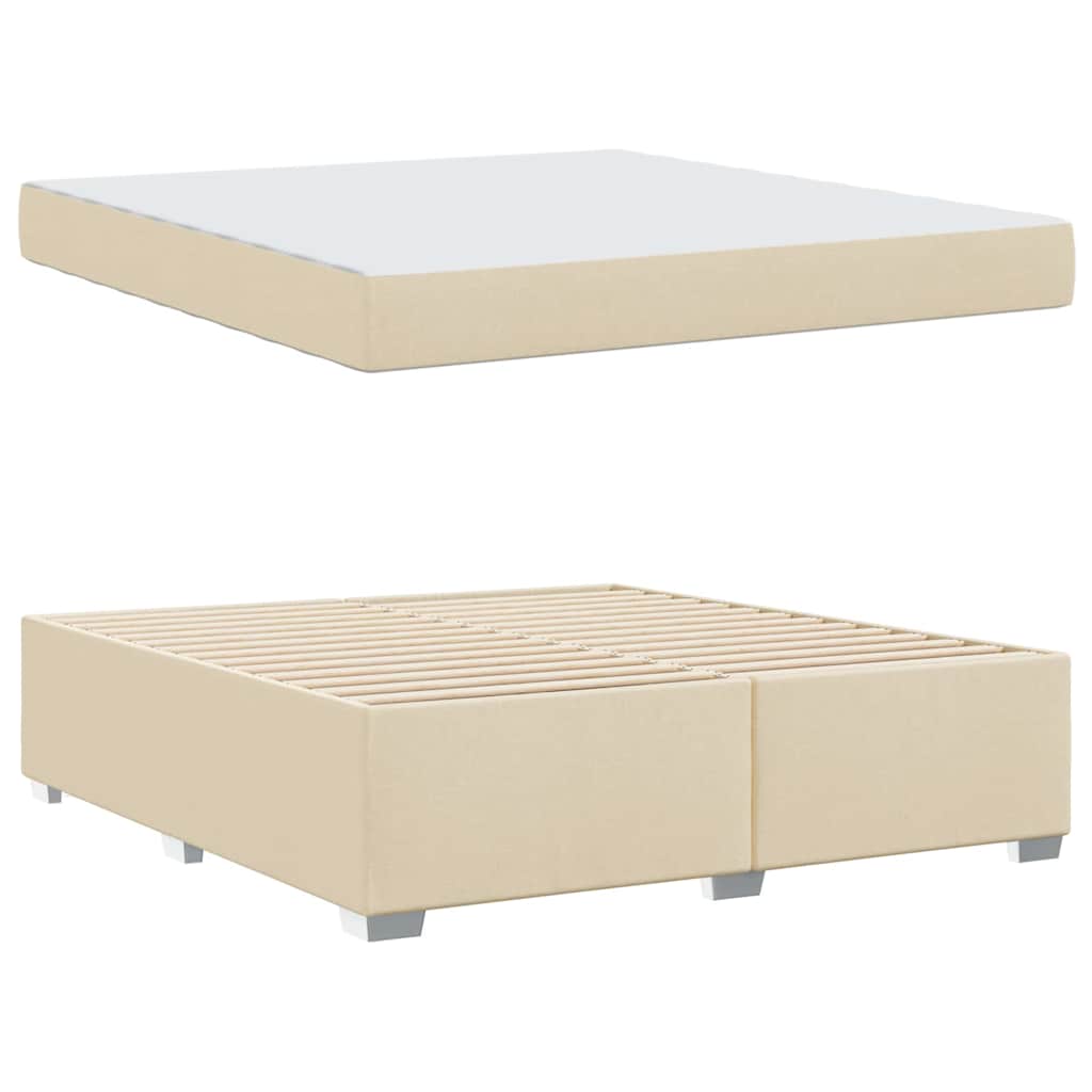Cadre de lit avec matelas Crème 180 x 200 cm tissu - XIOS