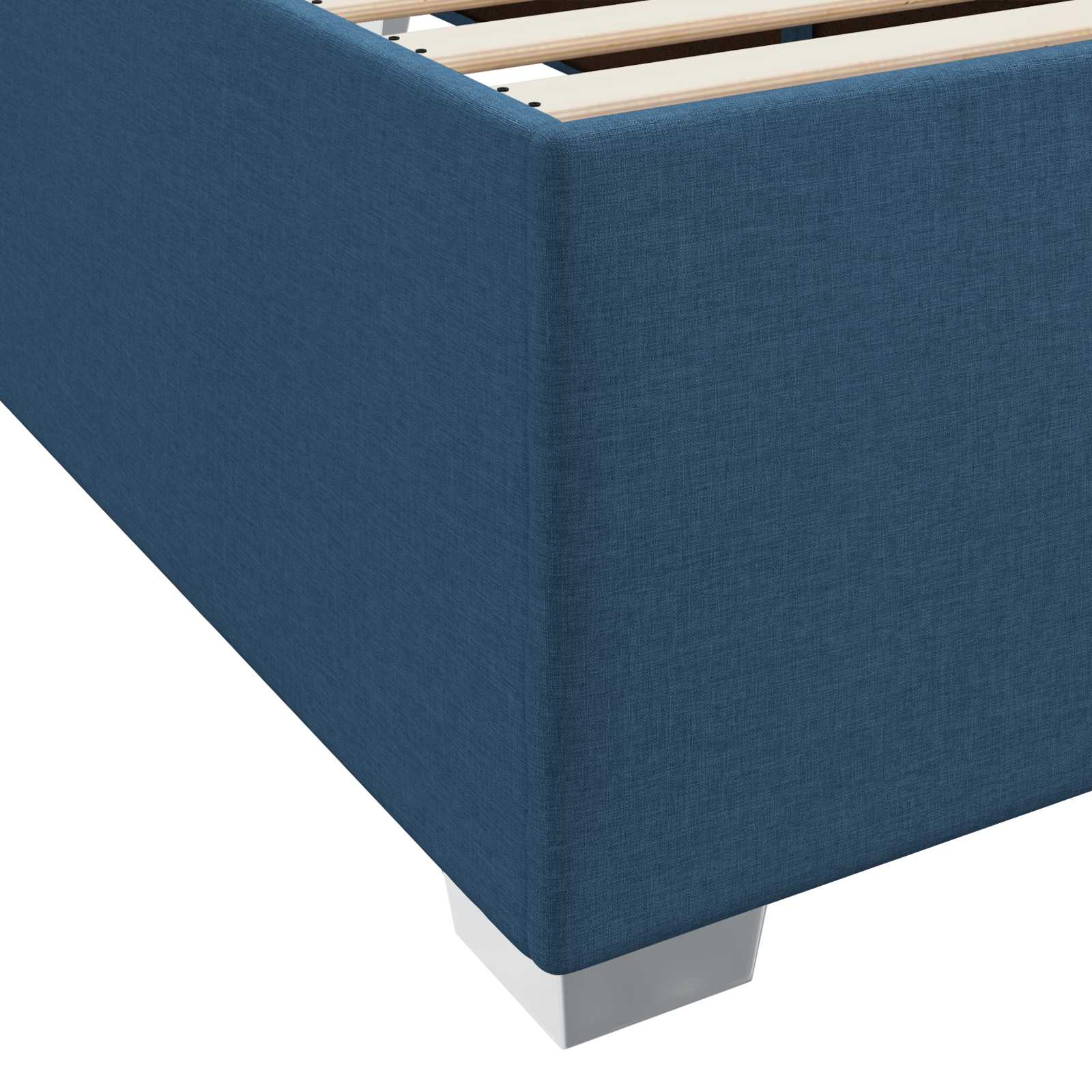 Cadre de lit avec matelas Bleu 180 x 200 cm tissu - XIOS