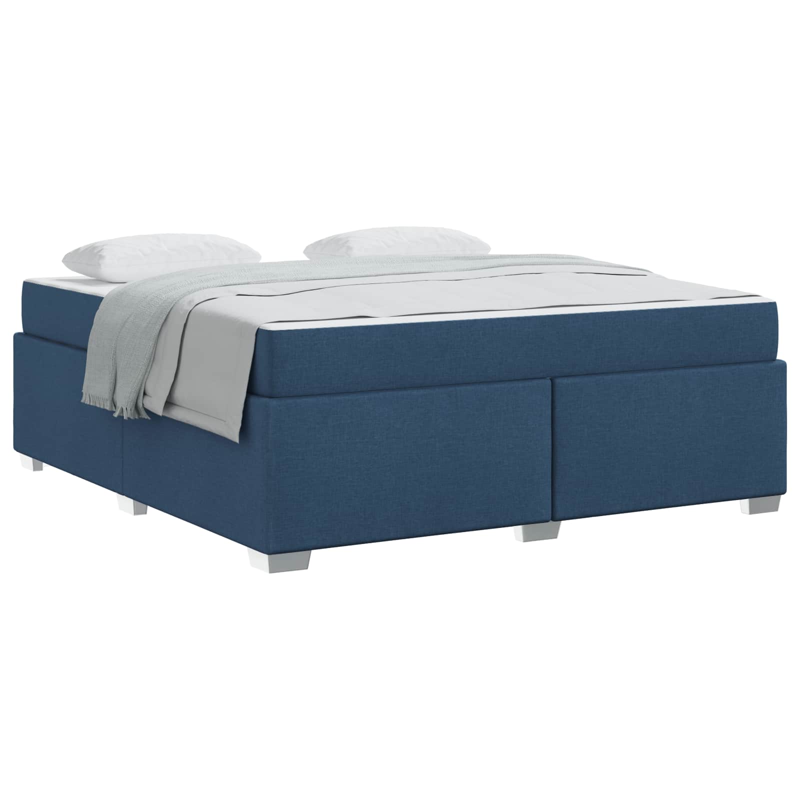 Cadre de lit avec matelas Bleu 180 x 200 cm tissu - XIOS