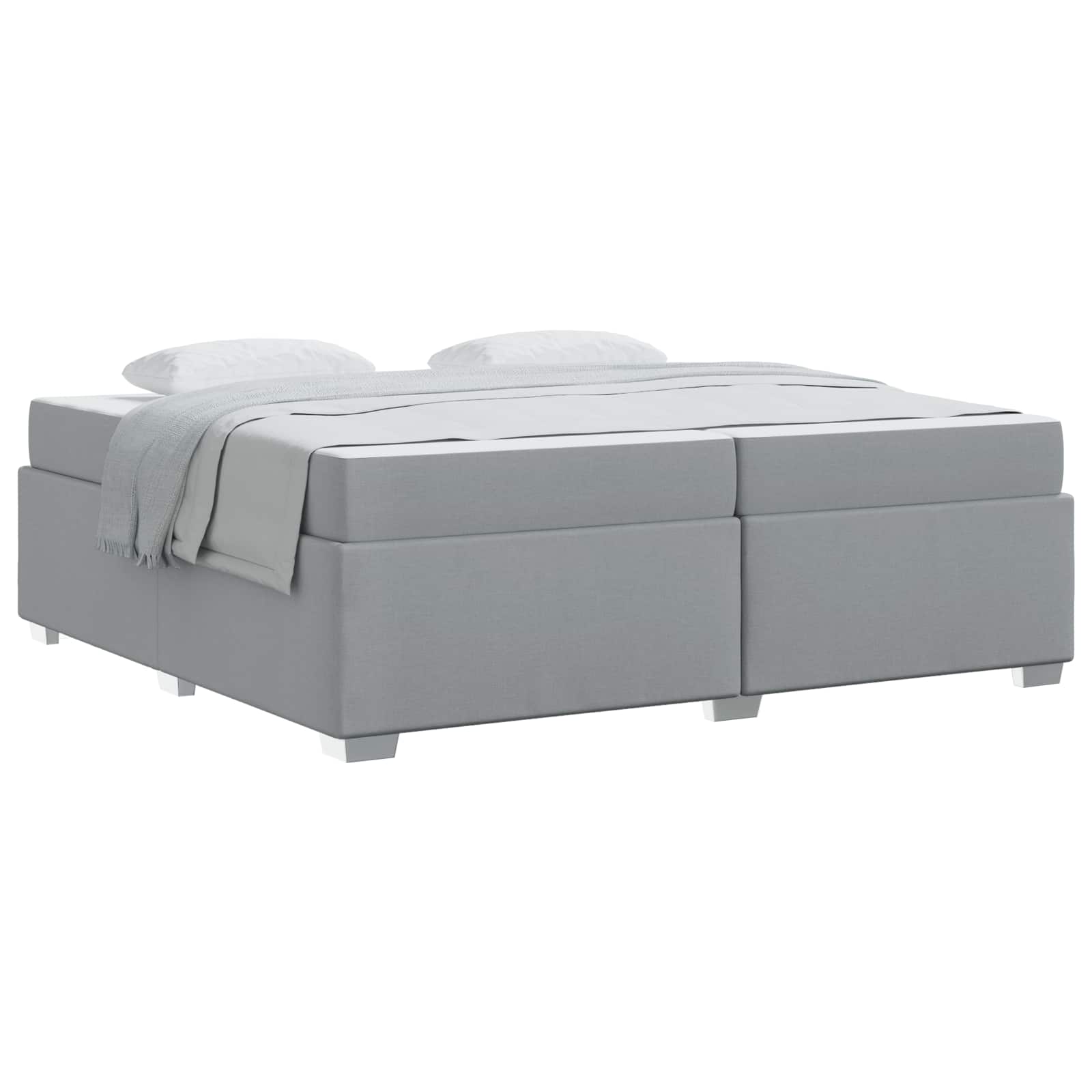 Cadre de lit avec matelas Gris clair 200 x 200 cm tissu