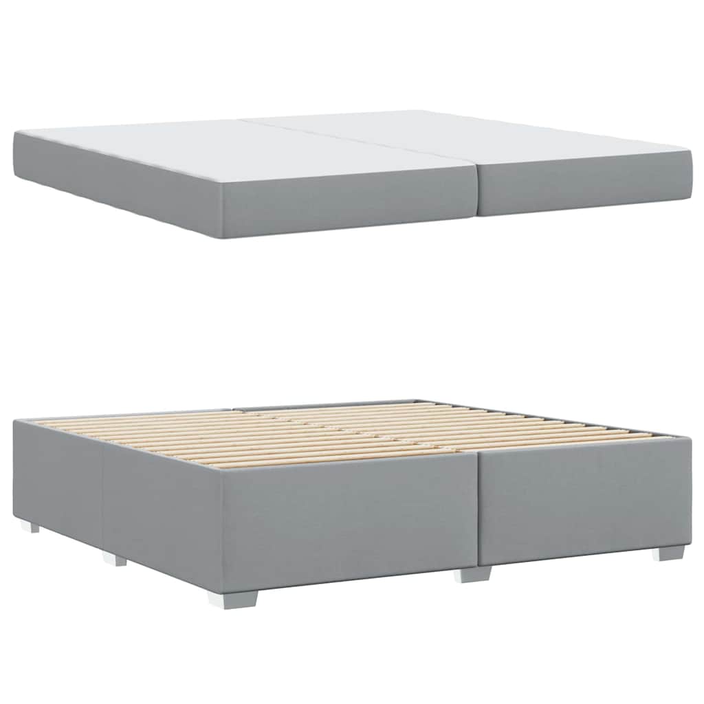 Cadre de lit avec matelas Gris clair 200 x 200 cm tissu