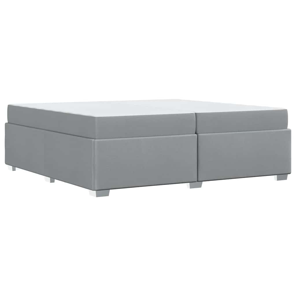Cadre de lit avec matelas Gris clair 200 x 200 cm tissu