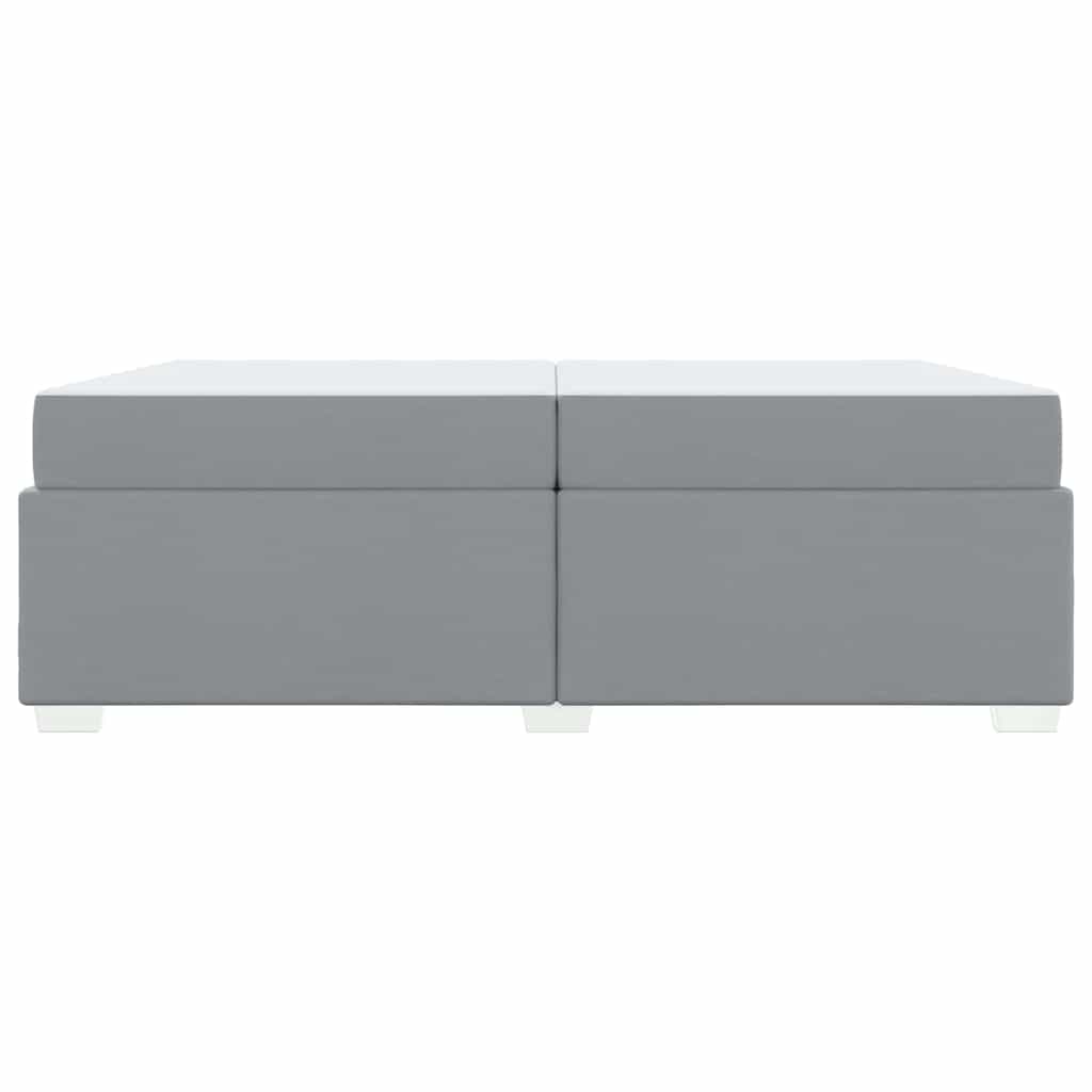 Cadre de lit avec matelas Gris clair 200 x 200 cm tissu