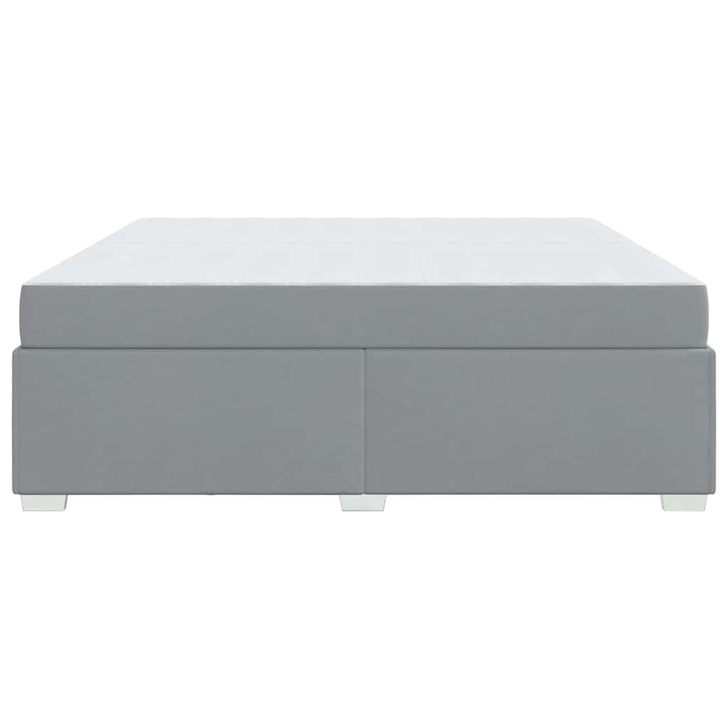 Cadre de lit avec matelas Gris clair 200 x 200 cm tissu