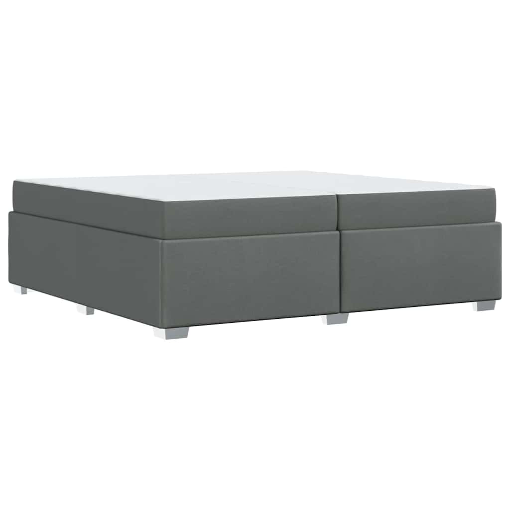 Cadre de lit avec matelas Gris foncé 200 x 200 cm tissu - XIOS