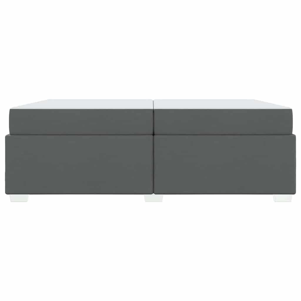 Cadre de lit avec matelas Gris foncé 200 x 200 cm tissu - XIOS