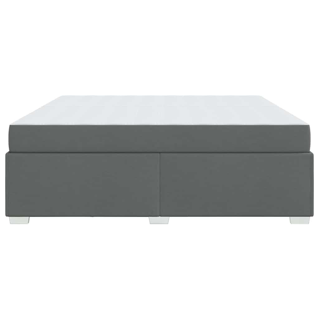Cadre de lit avec matelas Gris foncé 200 x 200 cm tissu - XIOS