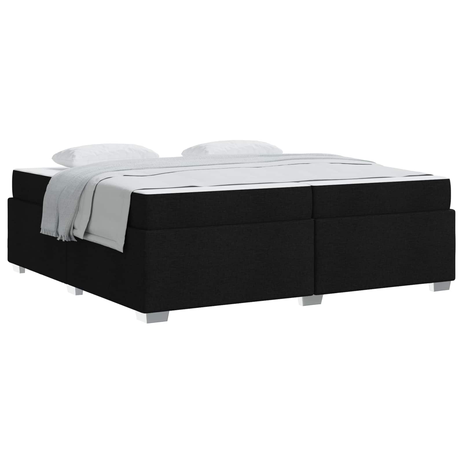 Cadre de lit avec matelas Noir 200 x 200 cm tissu - XIOS