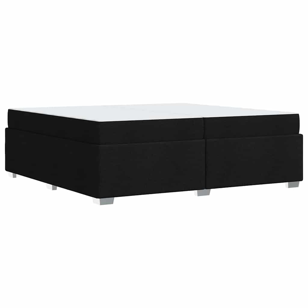Cadre de lit avec matelas Noir 200 x 200 cm tissu - XIOS