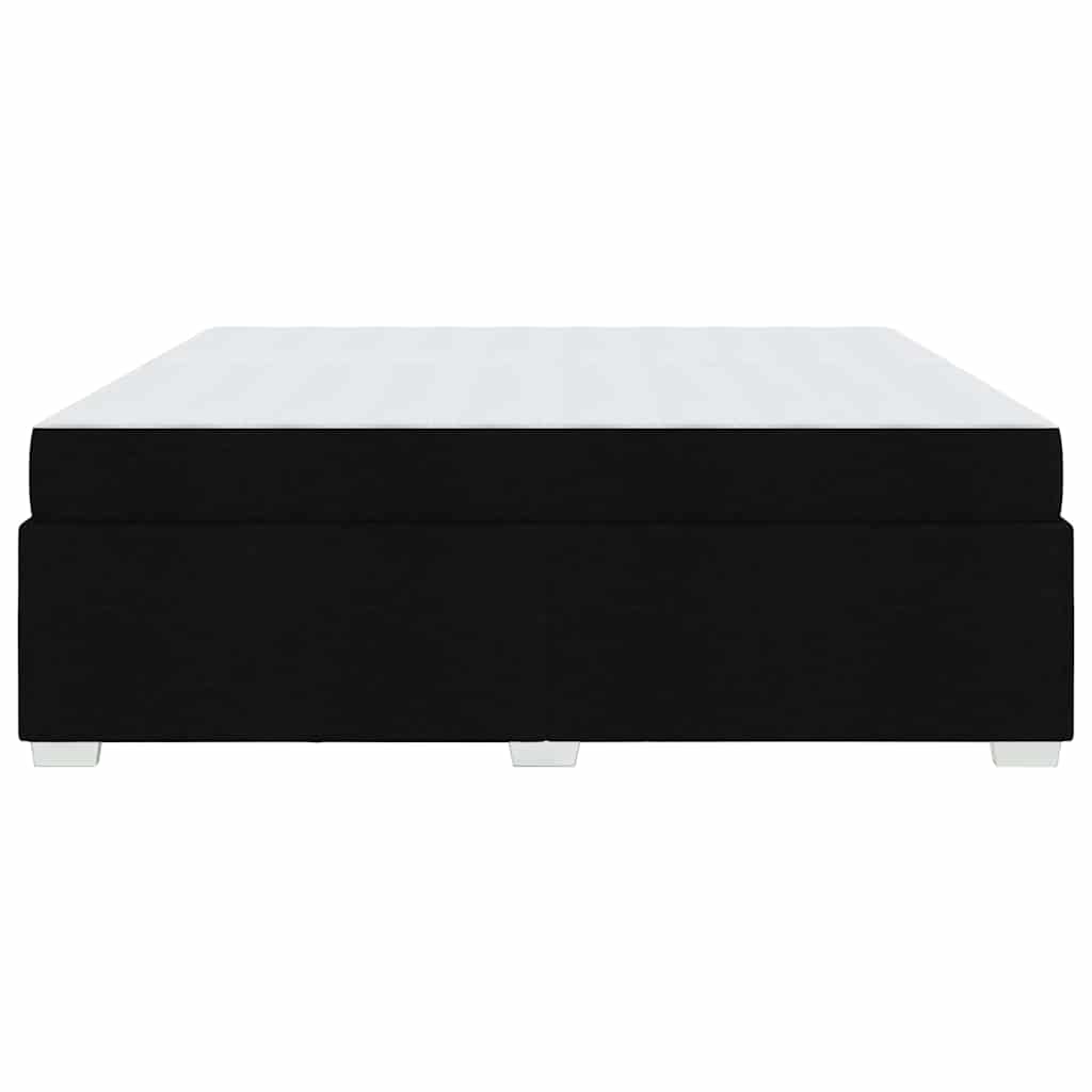 Cadre de lit avec matelas Noir 200 x 200 cm tissu - XIOS