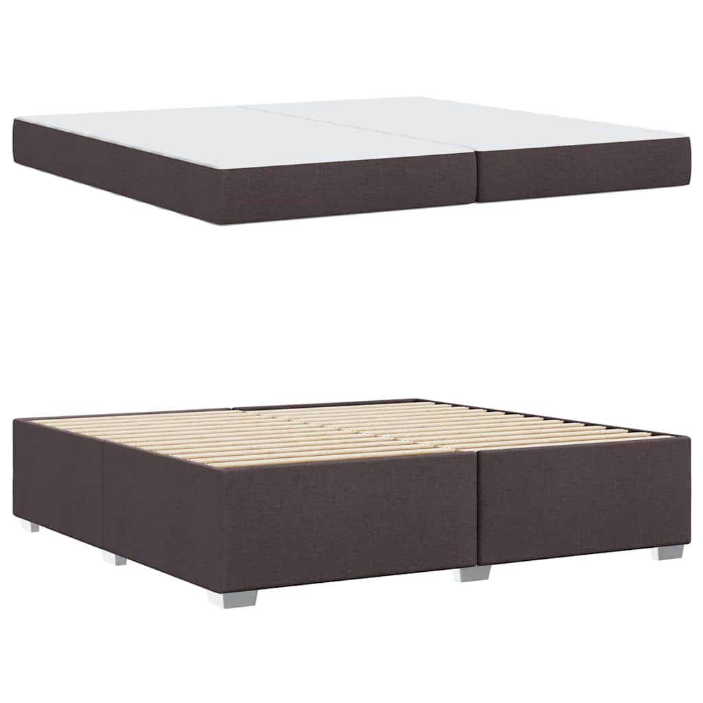 Cadre de lit avec matelas Marron foncé 200 x 200 cm tissu - XIOS