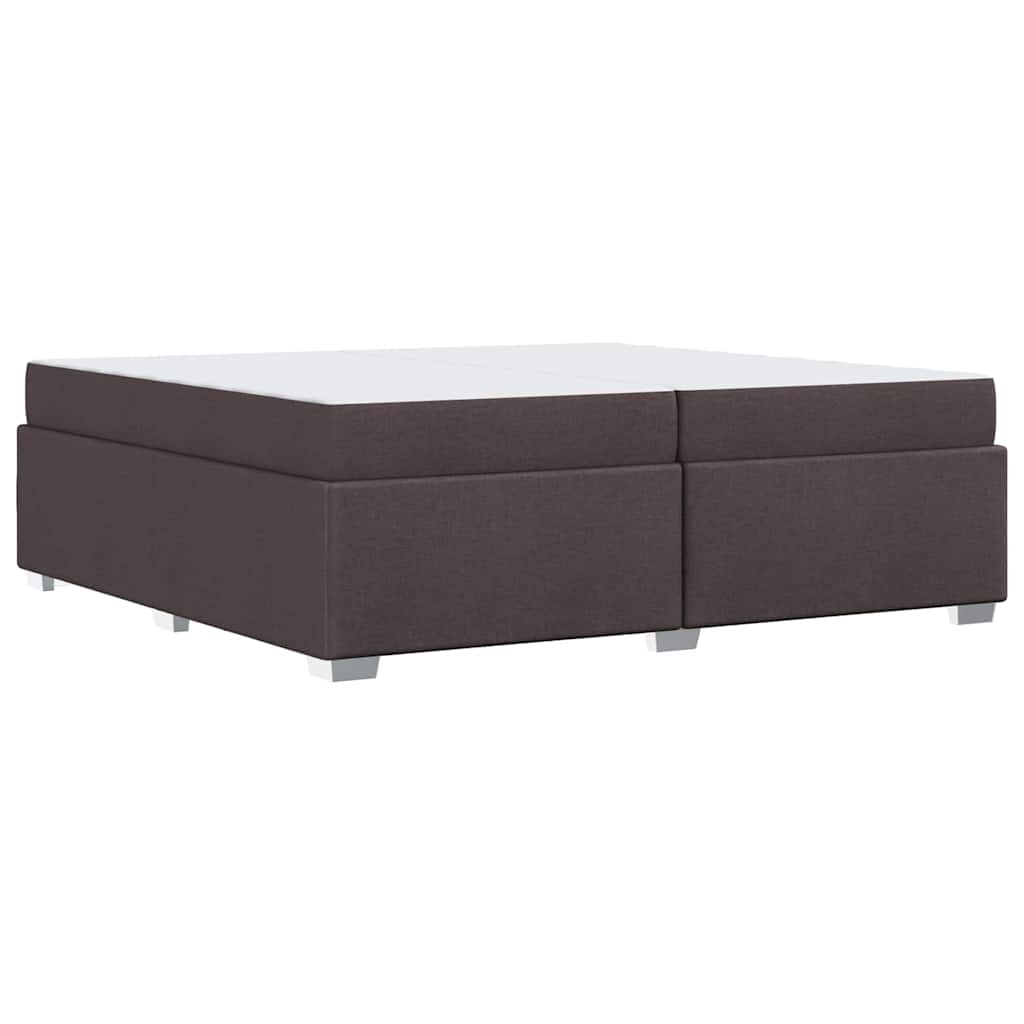 Cadre de lit avec matelas Marron foncé 200 x 200 cm tissu - XIOS