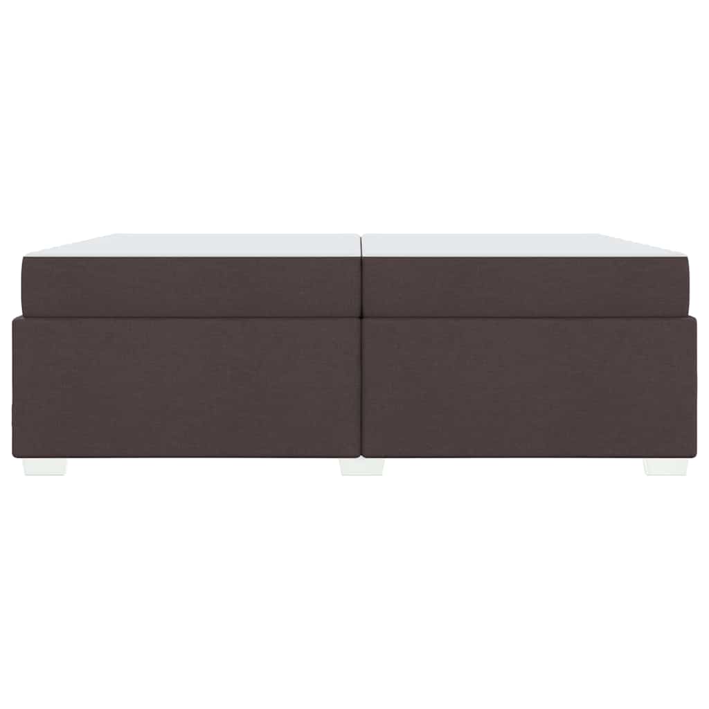 Cadre de lit avec matelas Marron foncé 200 x 200 cm tissu - XIOS