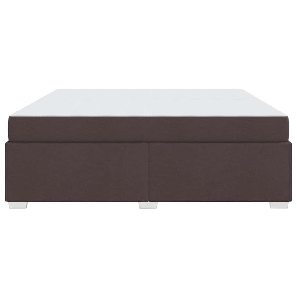 Cadre de lit avec matelas Marron foncé 200 x 200 cm tissu - XIOS