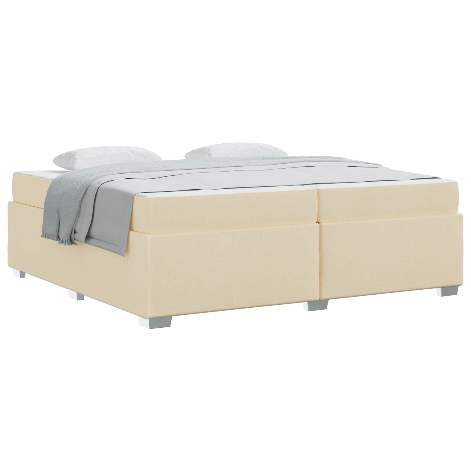 Cadre de lit avec matelas Crème 200 x 200 cm tissu - XIOS