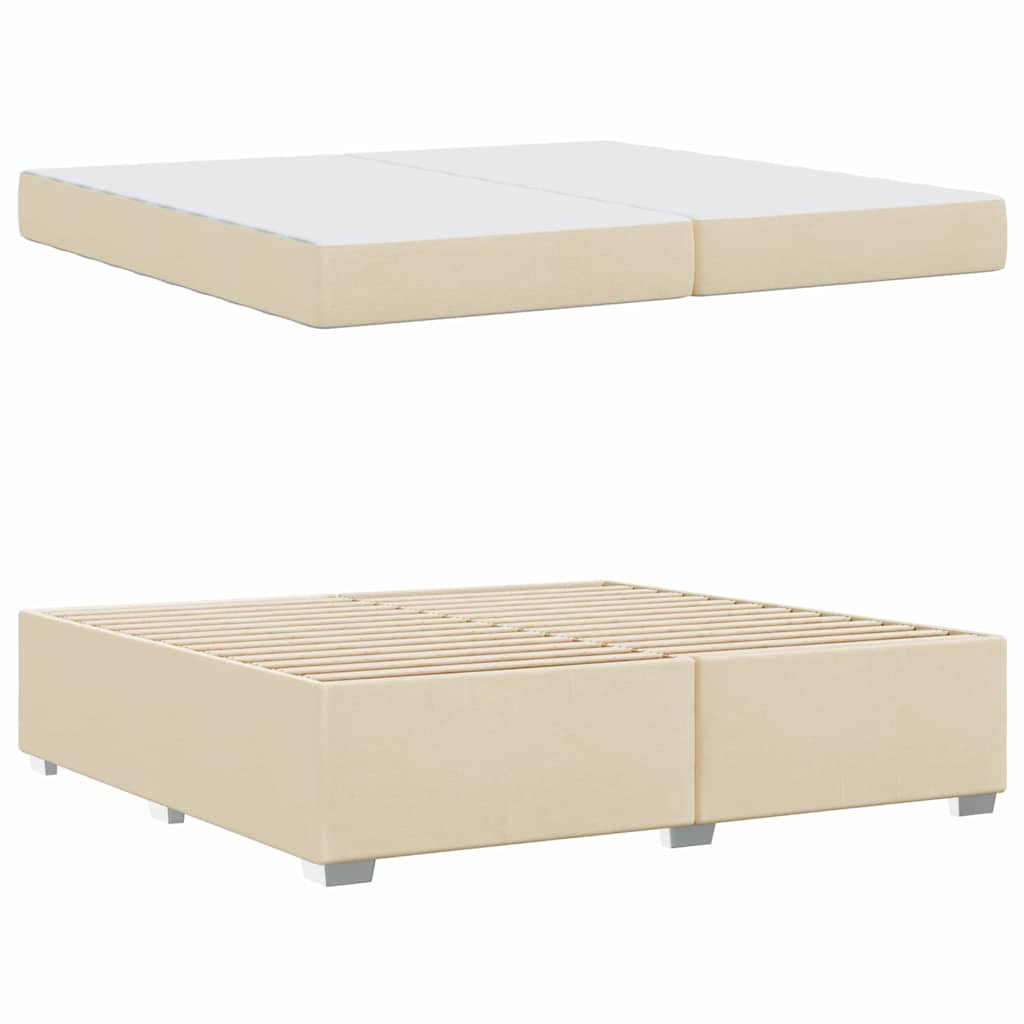 Cadre de lit avec matelas Crème 200 x 200 cm tissu - XIOS