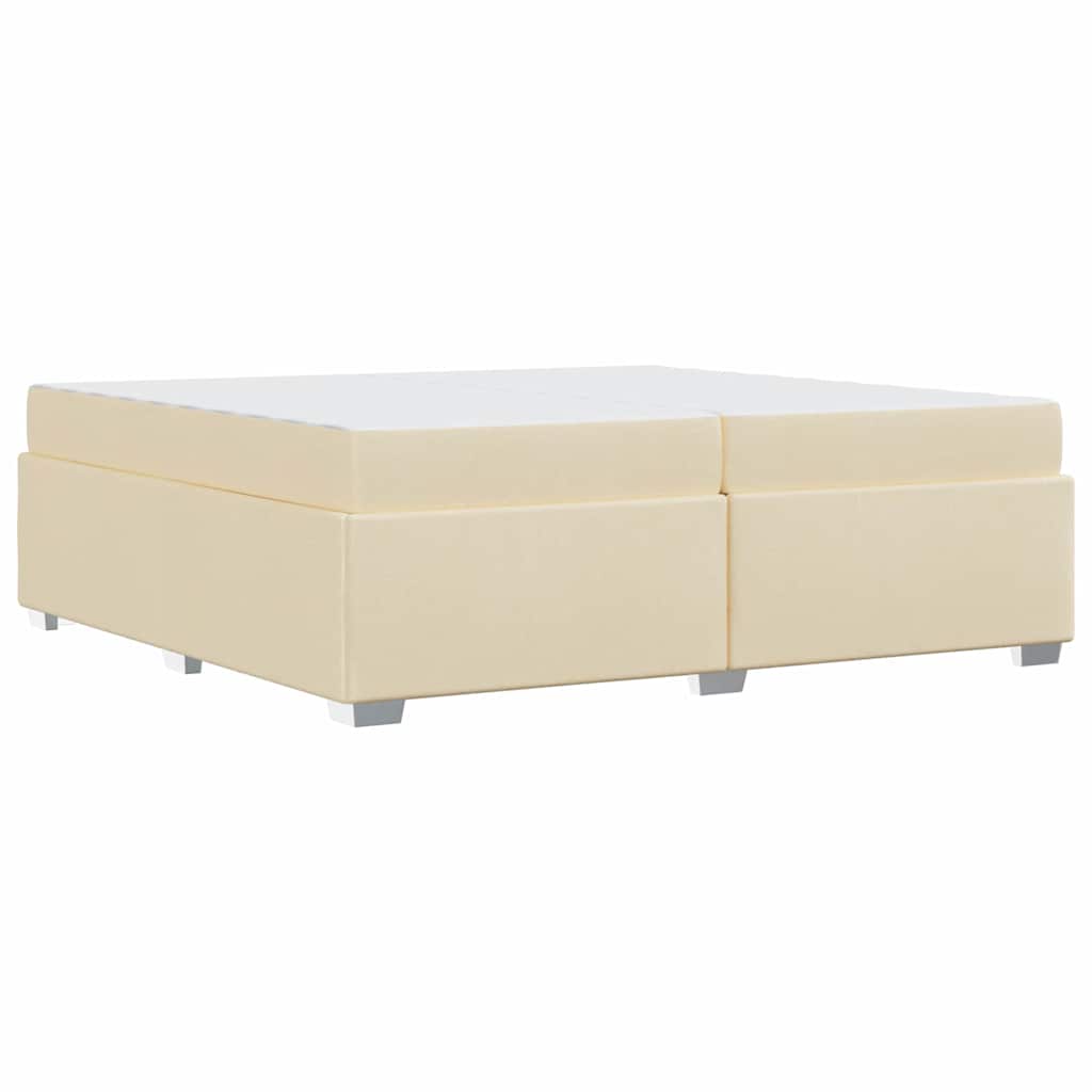 Cadre de lit avec matelas Crème 200 x 200 cm tissu - XIOS