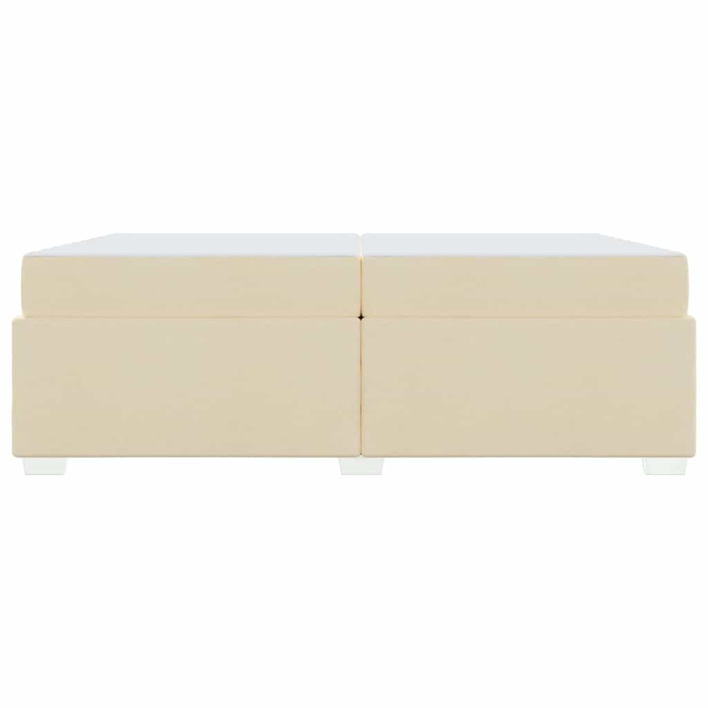 Cadre de lit avec matelas Crème 200 x 200 cm tissu - XIOS