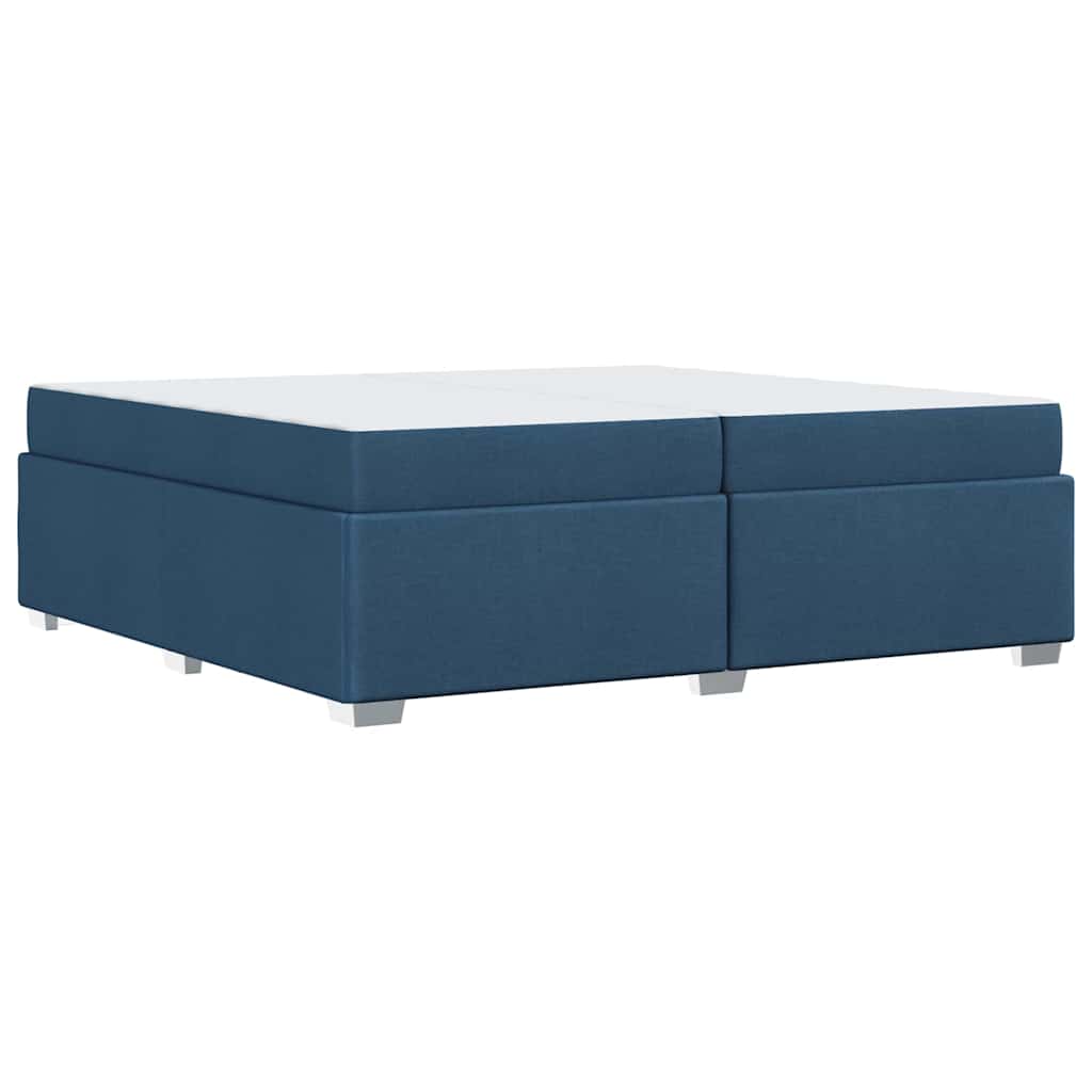 Cadre de lit avec matelas Bleu 200 x 200 cm tissu - XIOS