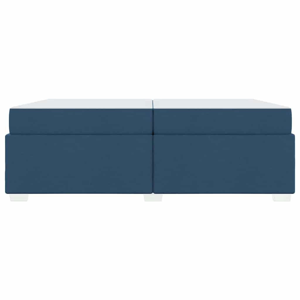 Cadre de lit avec matelas Bleu 200 x 200 cm tissu - XIOS
