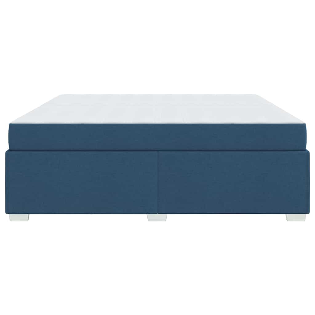 Cadre de lit avec matelas Bleu 200 x 200 cm tissu - XIOS