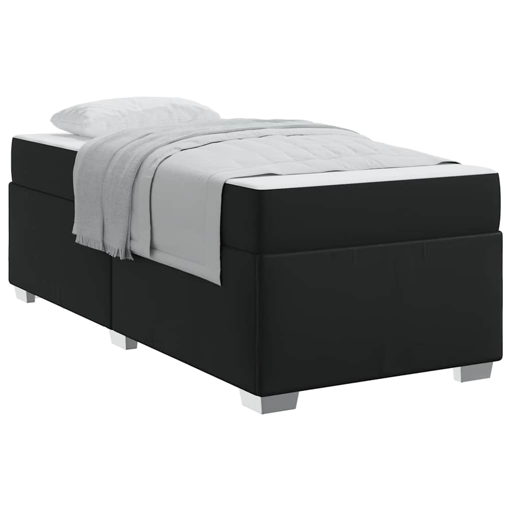 Cadre de lit avec matelas Noir 80 x 200 cm tissu - XIOS