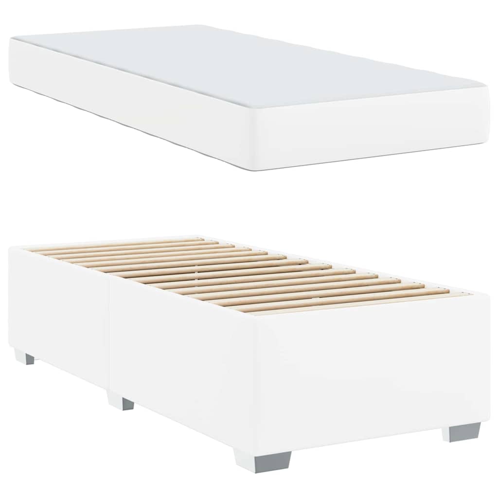 Cadre de lit avec matelas Blanc 80 x 200 cm tissu - XIOS