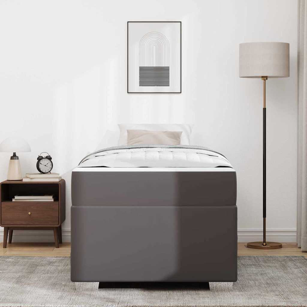Cadre de lit avec matelas Gris 90 x 190 cm tissu - XIOS