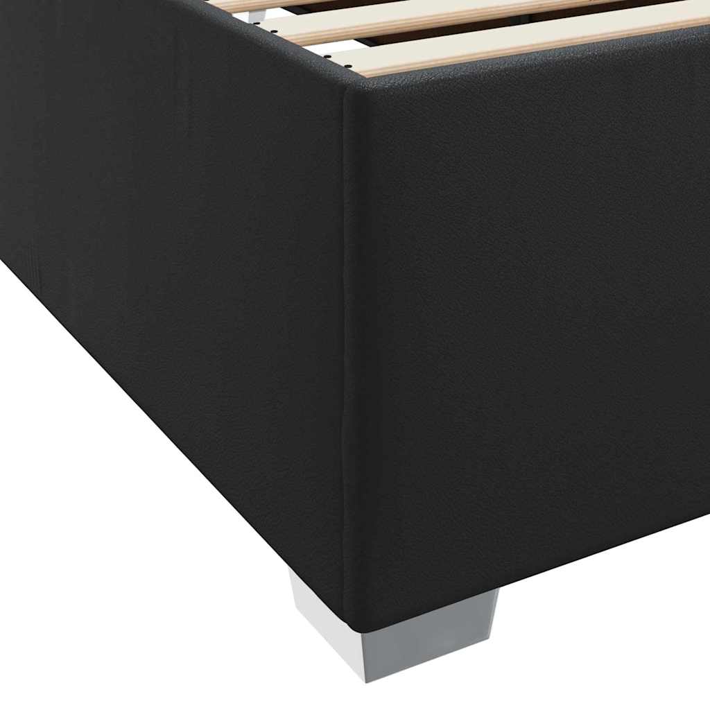 Cadre de lit avec matelas Noir 90 x 200 cm tissu - XIOS