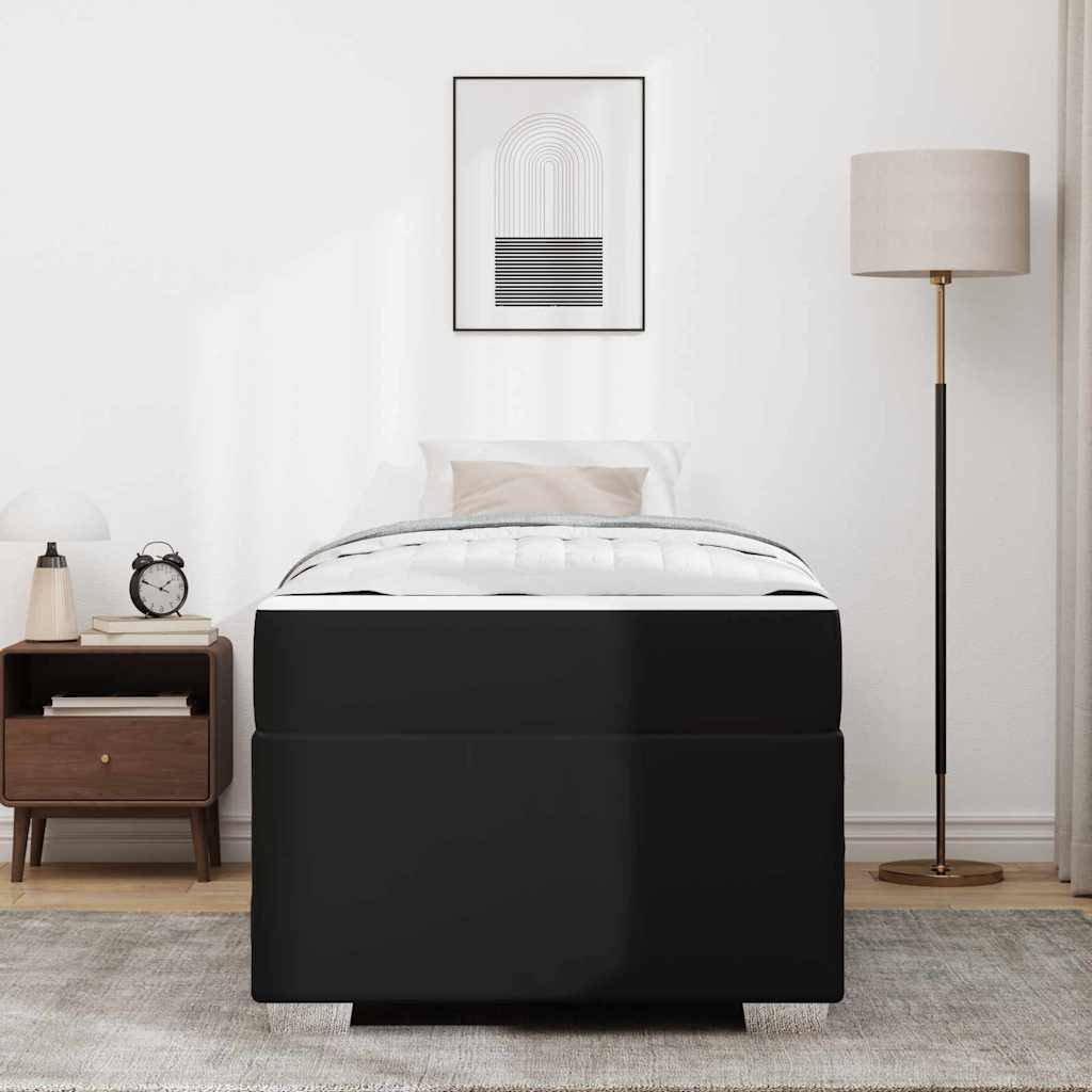 Cadre de lit avec matelas Noir 90 x 200 cm tissu - XIOS
