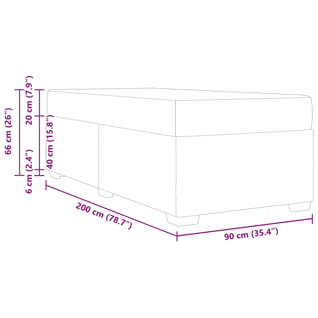 Cadre de lit avec matelas Noir 90 x 200 cm tissu - XIOS