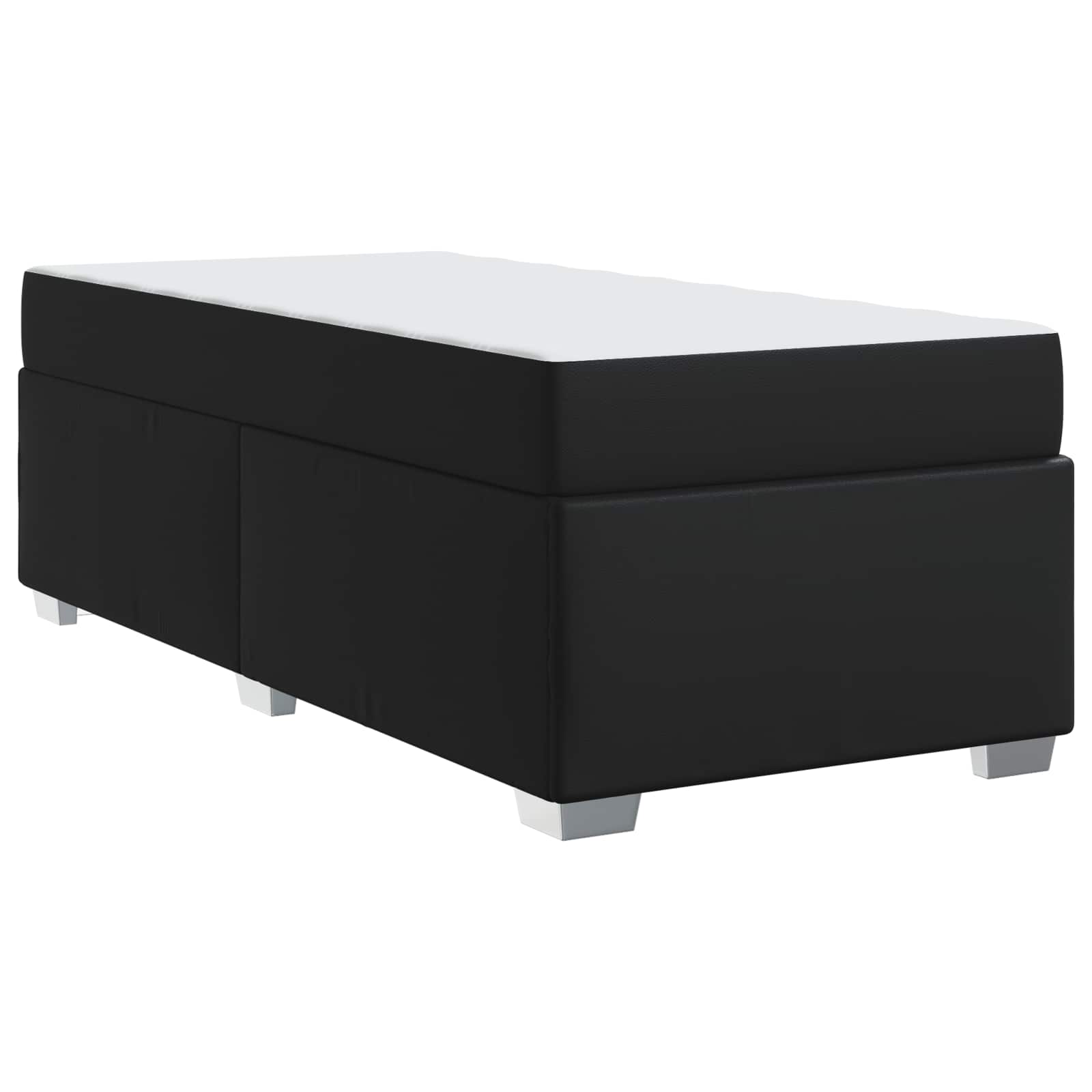 Cadre de lit avec matelas Noir 100 x 200 cm tissu - XIOS