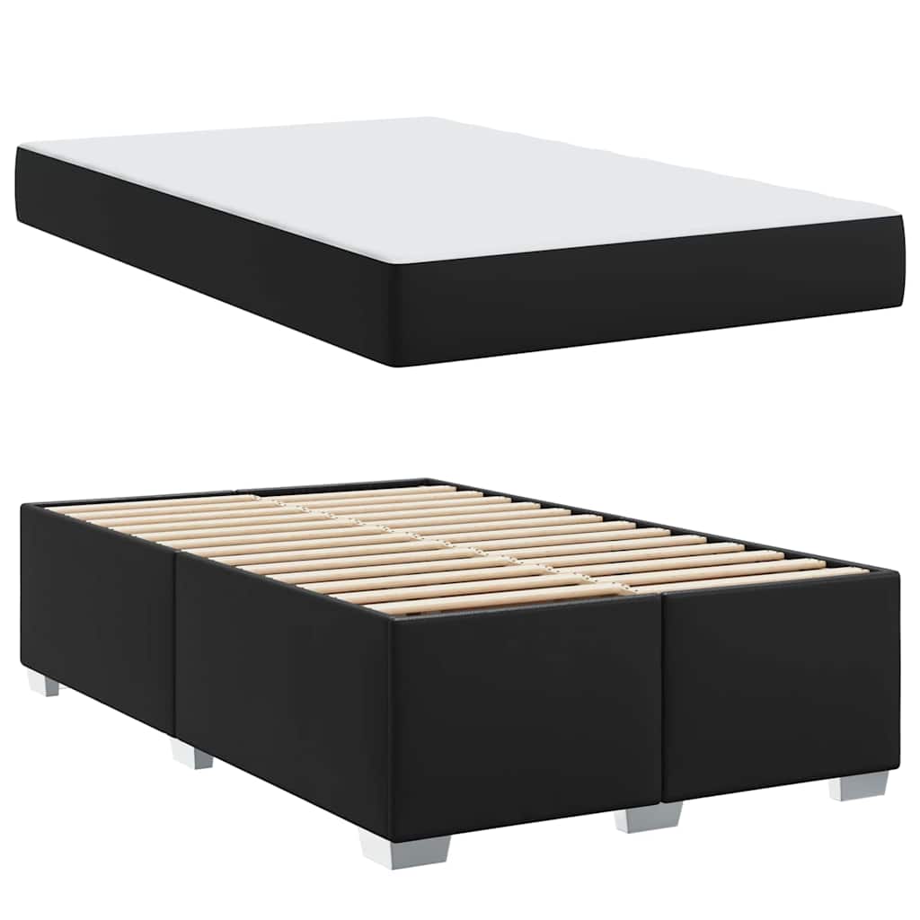 Cadre de lit avec matelas Noir 120 x 190 cm tissu - XIOS