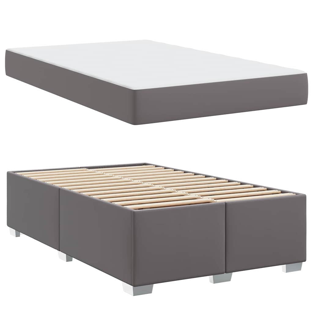 Cadre de lit avec matelas Gris 120 x 190 cm tissu - XIOS