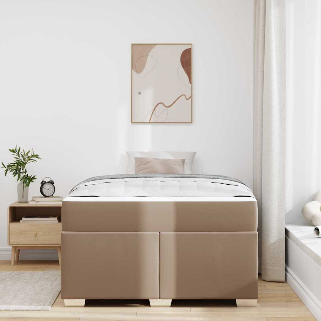 Cadre de lit avec matelas Cappuccino 120 x 190 cm tissu - XIOS