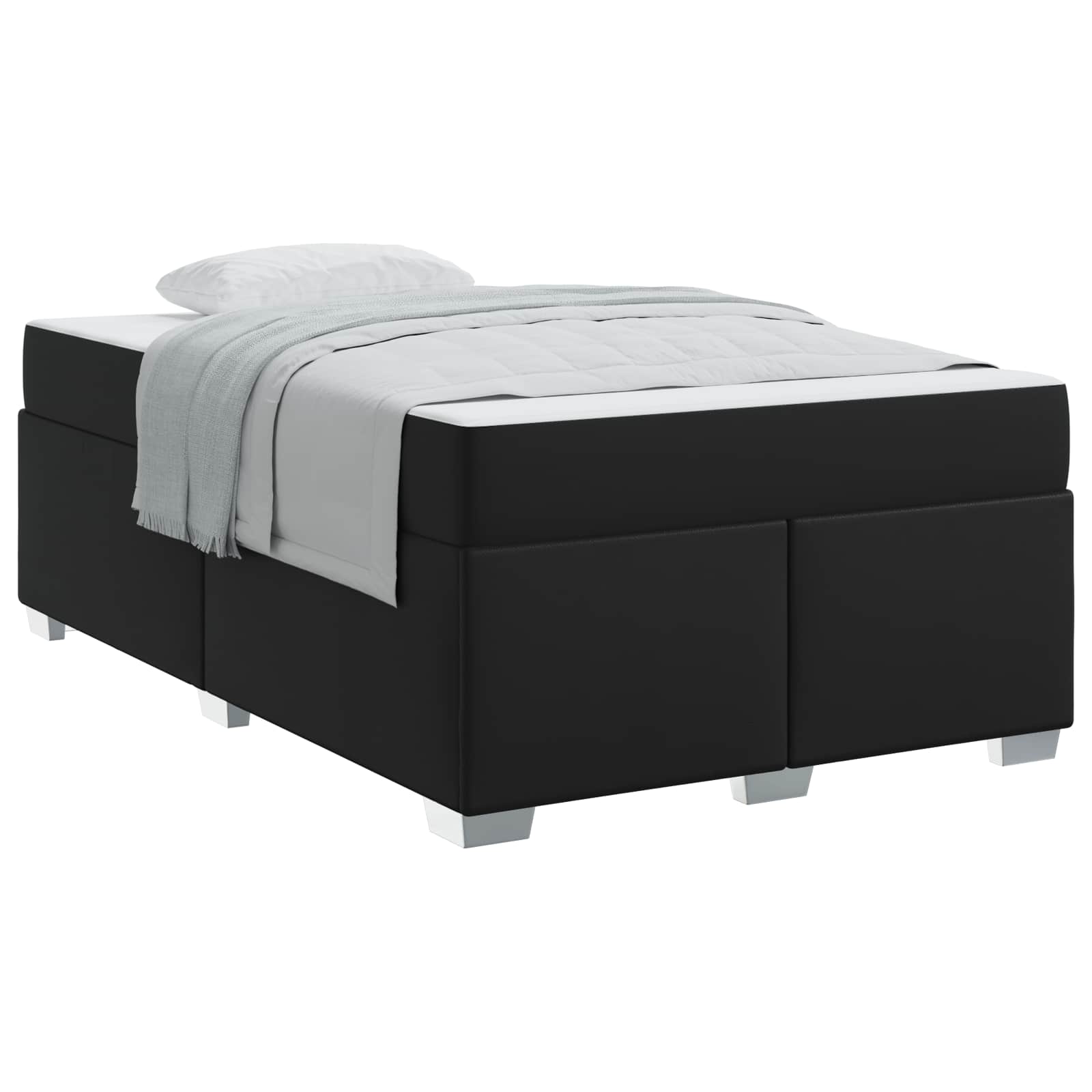 Cadre de lit avec matelas Noir 120 x 200 cm tissu - XIOS