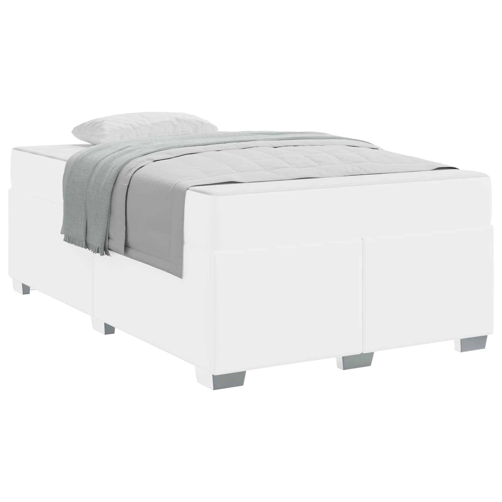 Cadre de lit avec matelas Blanc 120 x 200 cm tissu - XIOS