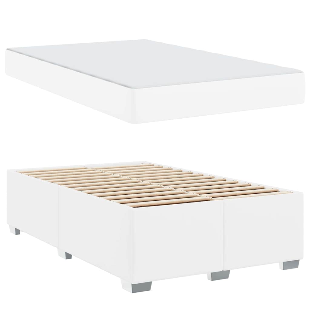 Cadre de lit avec matelas Blanc 120 x 200 cm tissu - XIOS