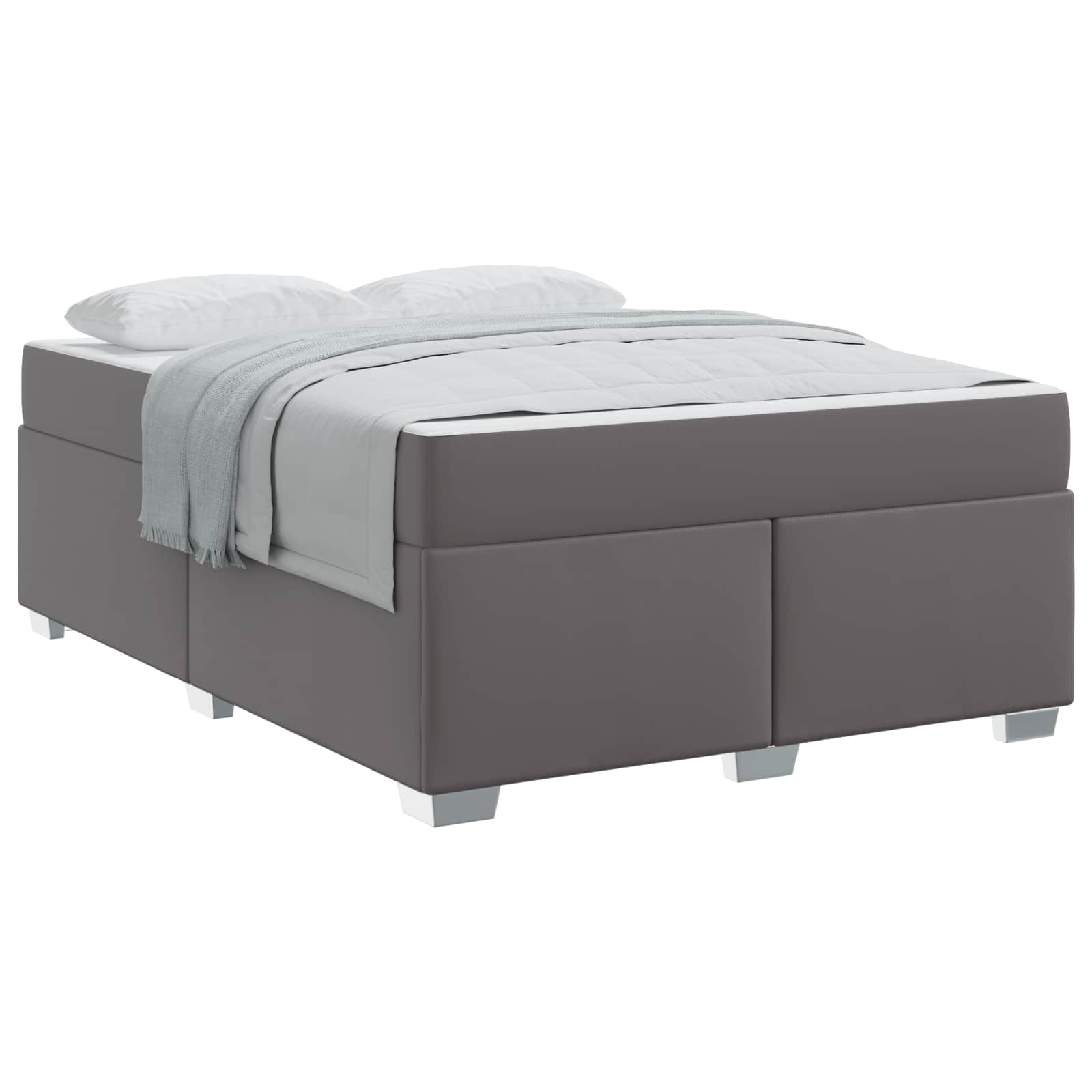 Cadre de lit avec matelas Gris 140 x 200 cm tissu - XIOS