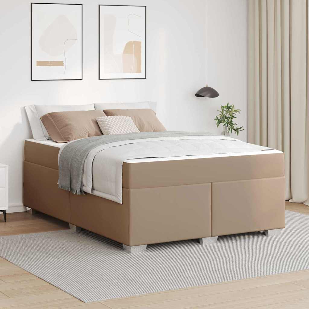 Cadre de lit avec matelas Cappuccino 140 x 200 cm tissu - XIOS