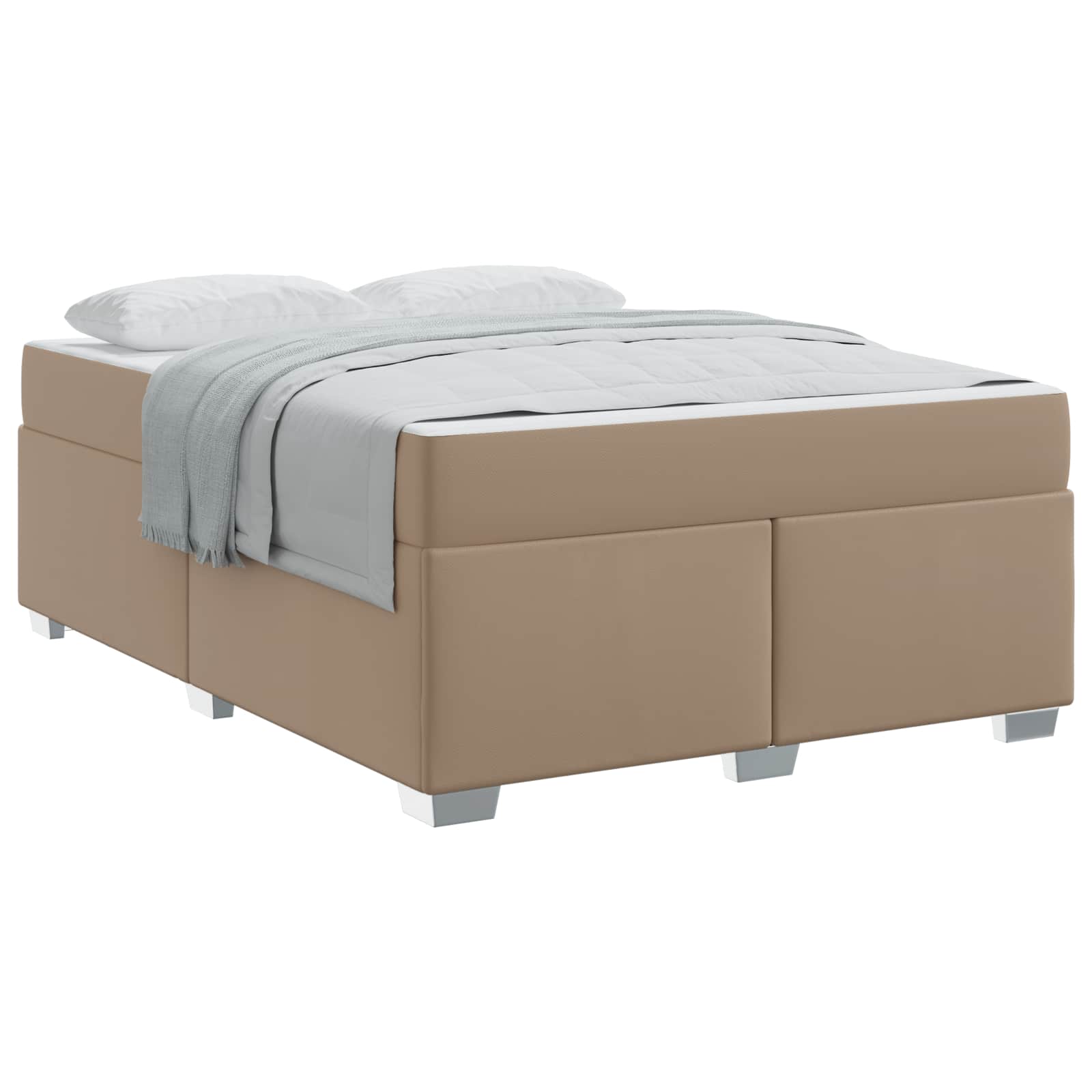 Cadre de lit avec matelas Cappuccino 140 x 200 cm tissu - XIOS