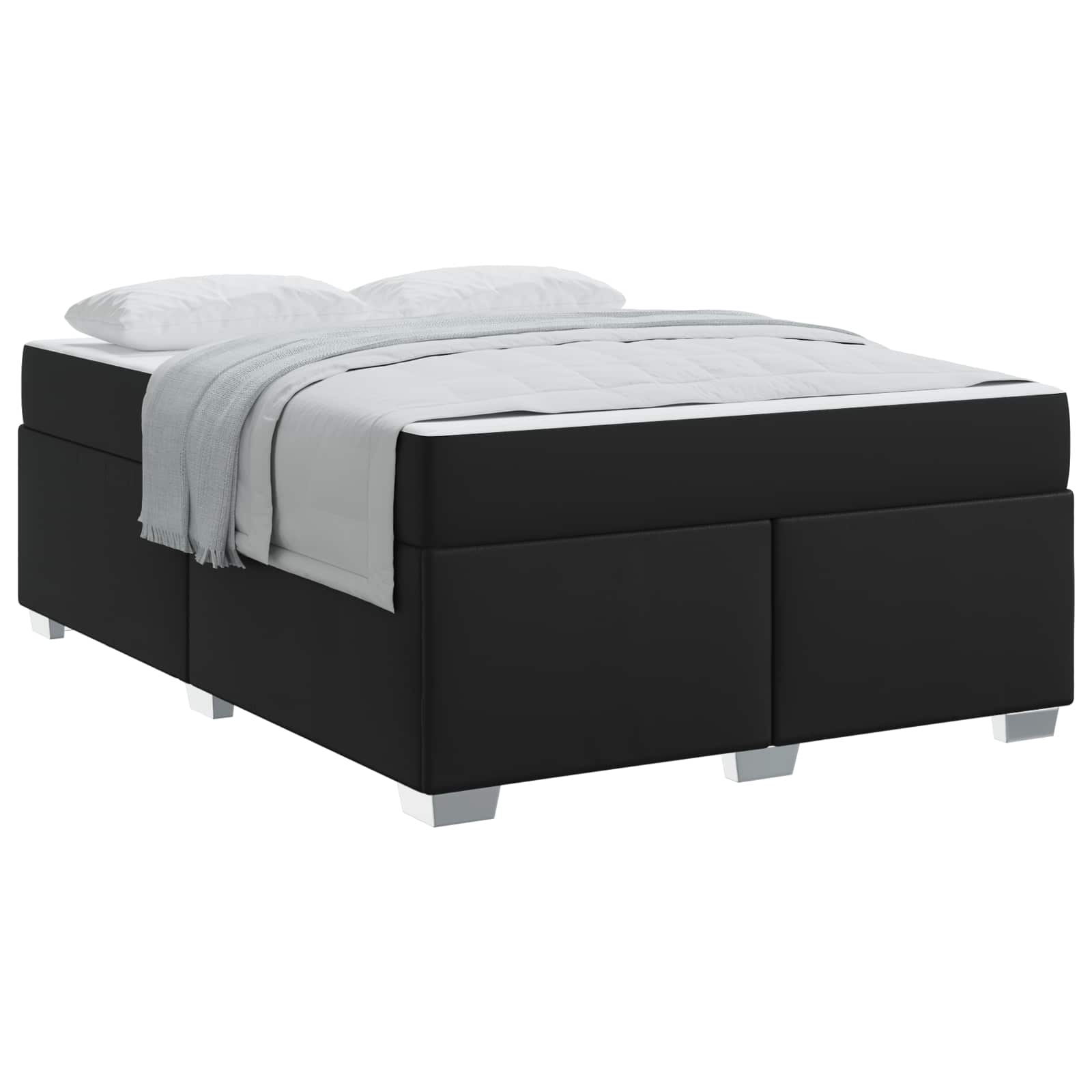 Cadre de lit avec matelas Noir 160 x 200 cm tissu - XIOS