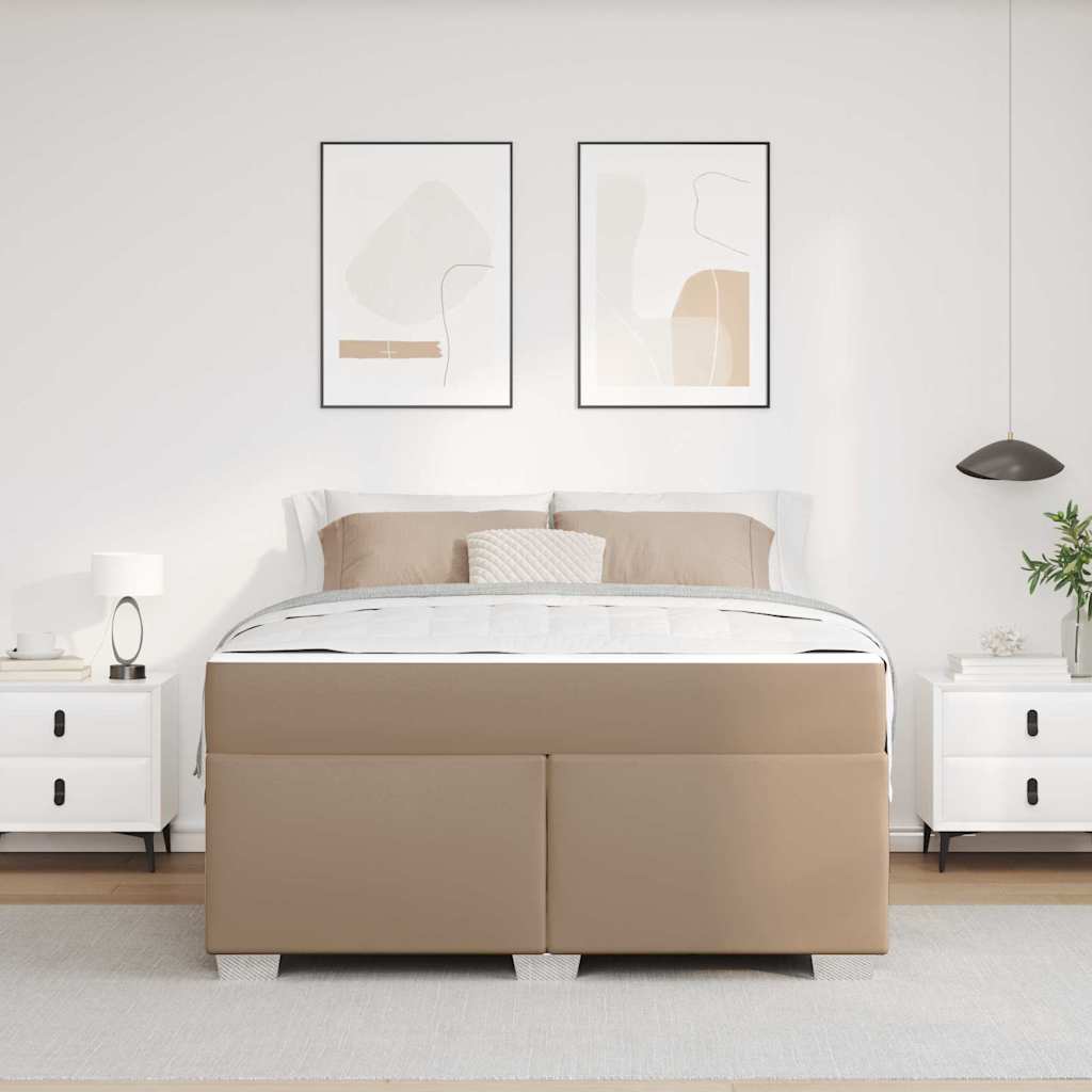 Cadre de lit avec matelas Cappuccino 160 x 200 cm tissu - XIOS